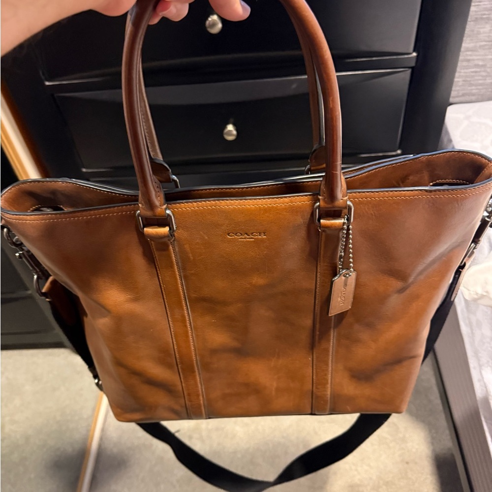 Coach Tan Leather Men's Briefcase